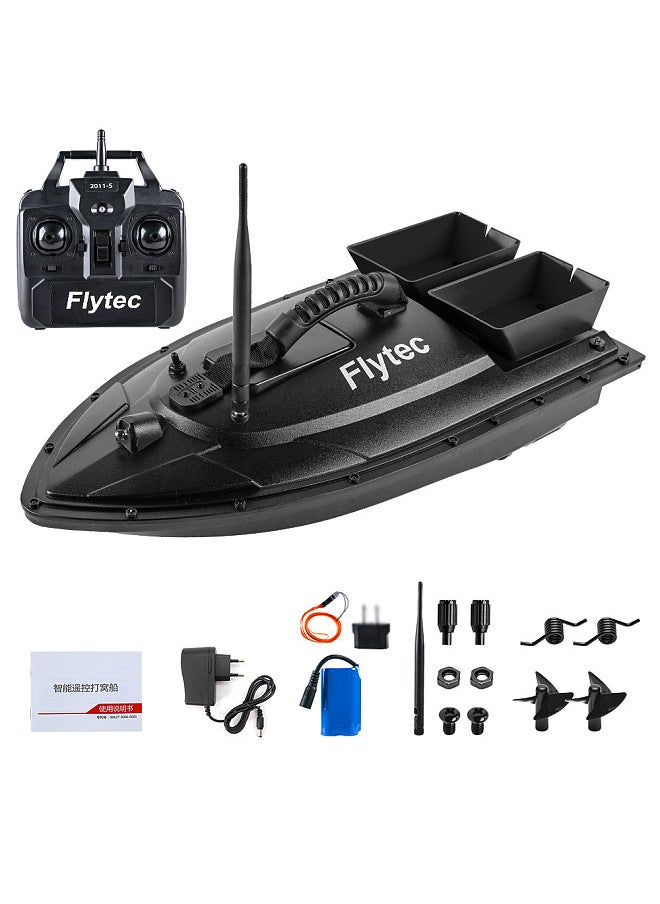 Generic Flytec Fishing Bait Boat 500m Remote Control Bait Boat Dual Motor Fish Finder 1.5KG Loading with LED Light for Fishing  - Image 1