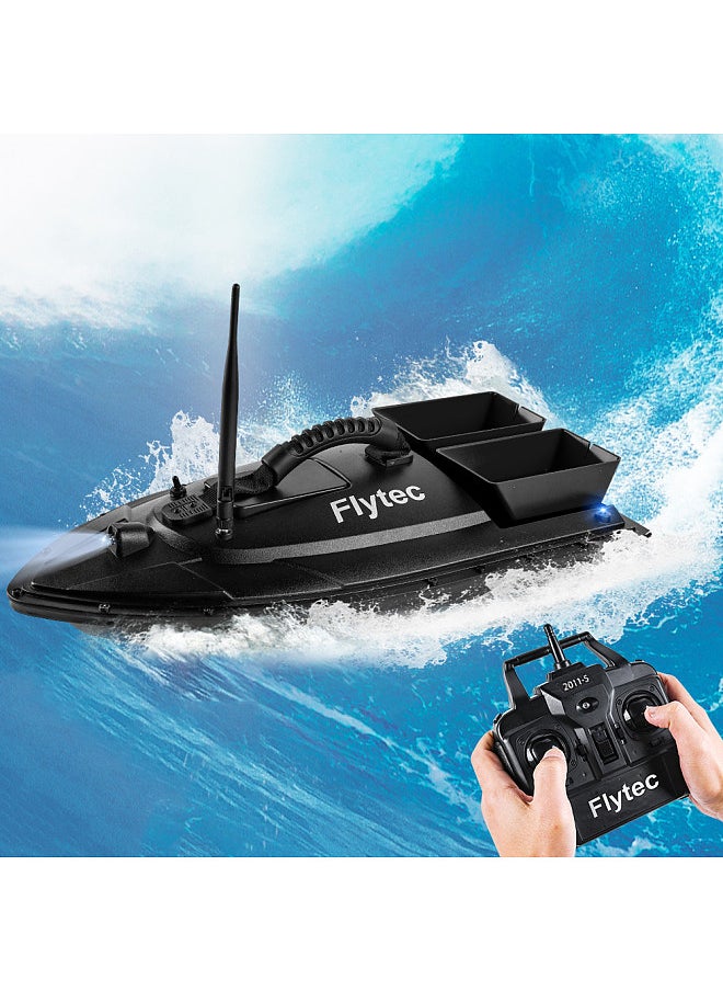 Generic Flytec Fishing Bait Boat 500m Remote Control Bait Boat Dual Motor Fish Finder 1.5KG Loading with LED Light for Fishing  - Image 5