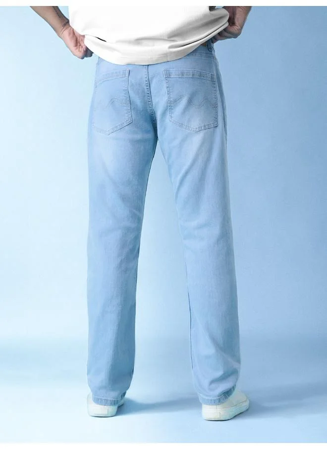 The Souled Store  The Souled Store Men Classic Slim Fit Light Wash Blue Jeans for Men | Best Price UAE