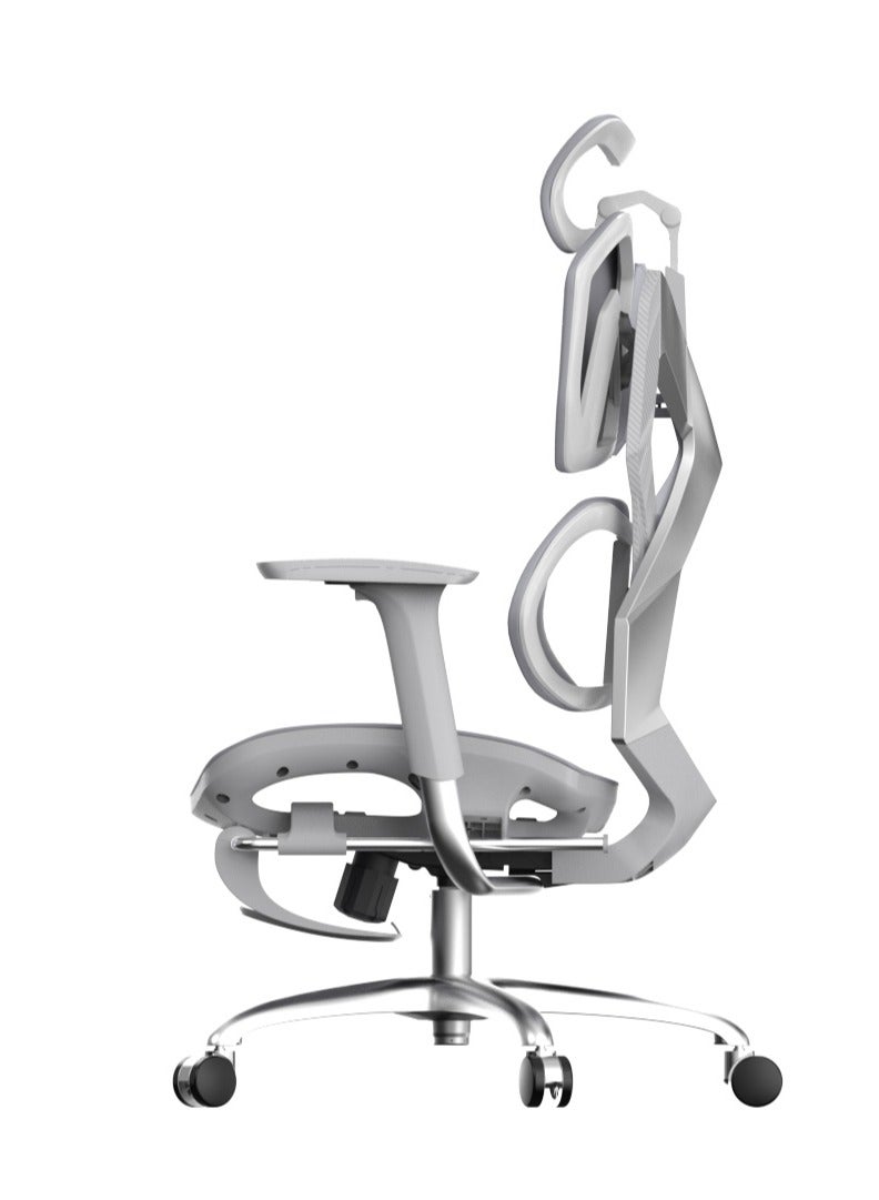 SIHOO كرسي ألعاب إكسالكين X5S-602-JT مريح باللون الرمادي الفاتح مع مسند للقدم - Image 3