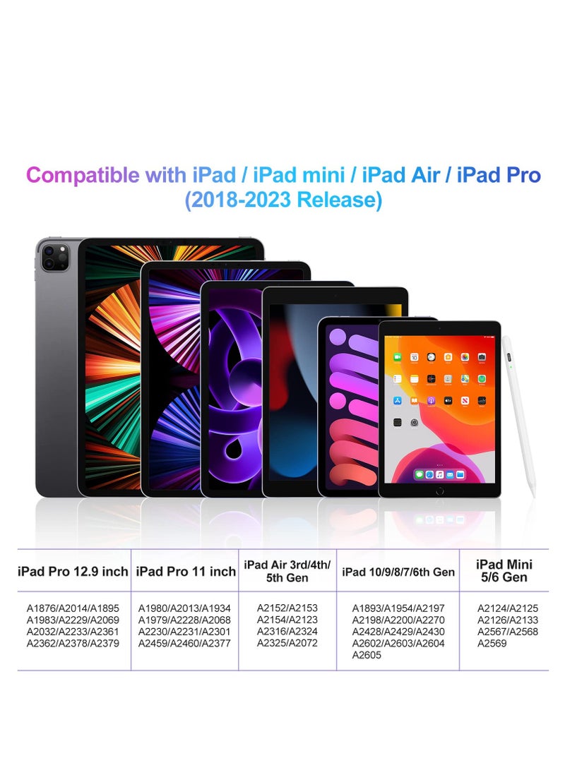 Stylus Pen for iPad with Palm Rejection, Upgraded iPad Pencil Pen Compatible for Apple iPad 10th/ 9th/ 8th/ 7th/ 6th Gen, iPad Mini 5/ 6th Gen, iPad Air 3rd/4th/5th, iPad Pro 11/12.9inch - Image 2