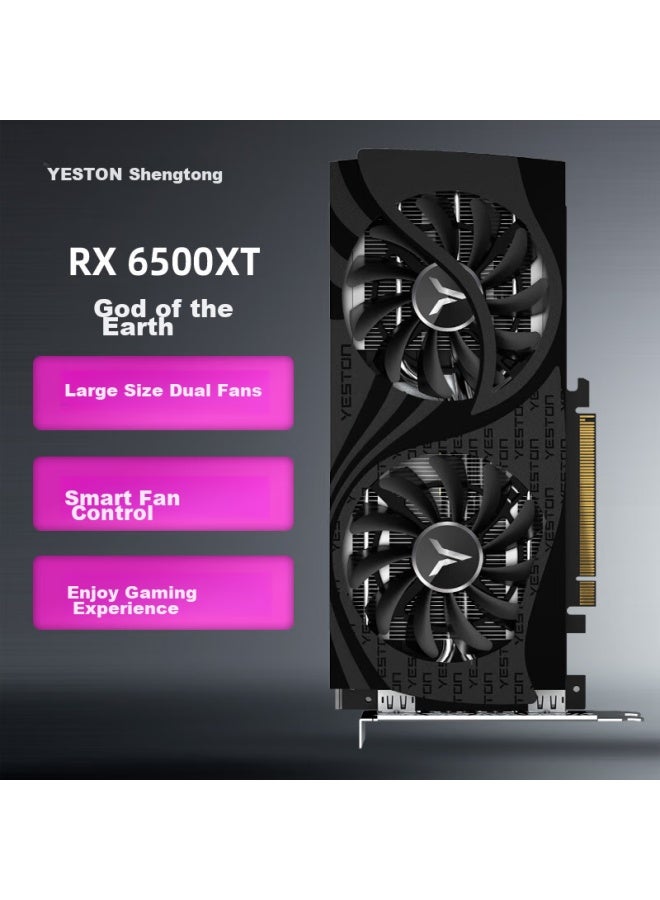 yeston بطاقة الرسوميات ييستون أمد راديون Rx 6500 Xt 4g D6 غاودي زيشين 6nm للألعاب - Image 1