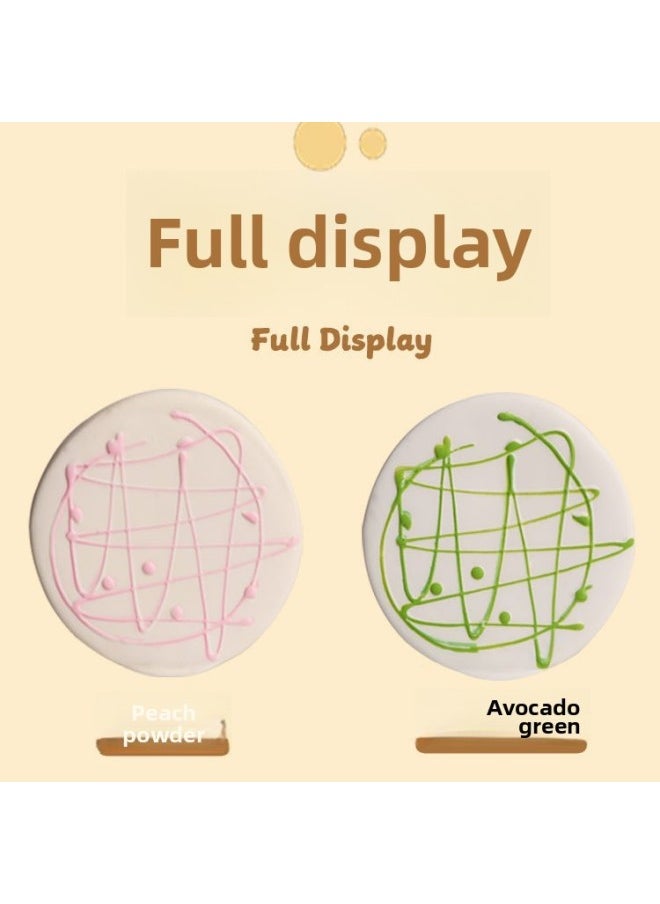 null - Slow Rebound Decompression Pinch Music Simulation Prague Cake Super Soft Feel Release Pressure Decompression Toy-Color:Avocado Green On White-Specifications:11.5*11.5*4.7cm - Image 1