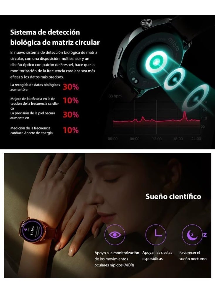 ميبرو ساعة Mibro Lite 3 Pro الذكية بشاشة AMOLED مقاس 1.32 بوصة، مكالمات بلوتوث، GPS، مستشعر حركة 10 محاور، مقاومة للماء 5ATM، بطارية تدوم حتى 15 يوم – اسود - Image 3