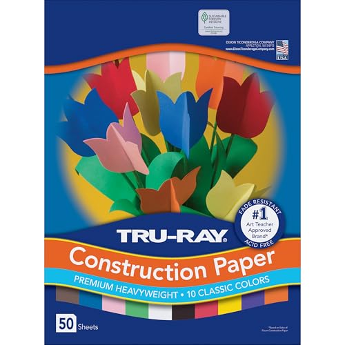 TRU-RAY ورق البناء Tru-Ray®، 50% معاد تدويره، ألوان متنوعة، 12" x 18"، عبوة من 50 - Image 1