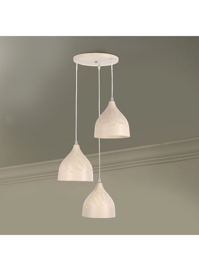 El Rawda Lighting Naomi Perforated Triple Ceiling Lamp | modern decorative LED E27 pendant light ceiling lamp hanging | suitable for any room | Color: Beige | Size: 70x35 cm