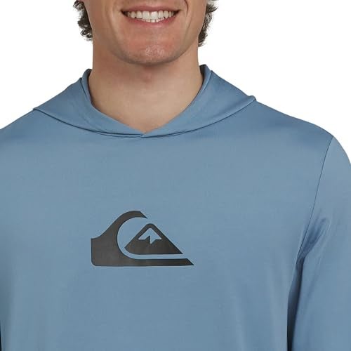 Quiksilver Mens Swimwear Regular Fit UPF 50 Sun Tee Hooded Rash Guard Shirt Blue Shadow Large - Image 3