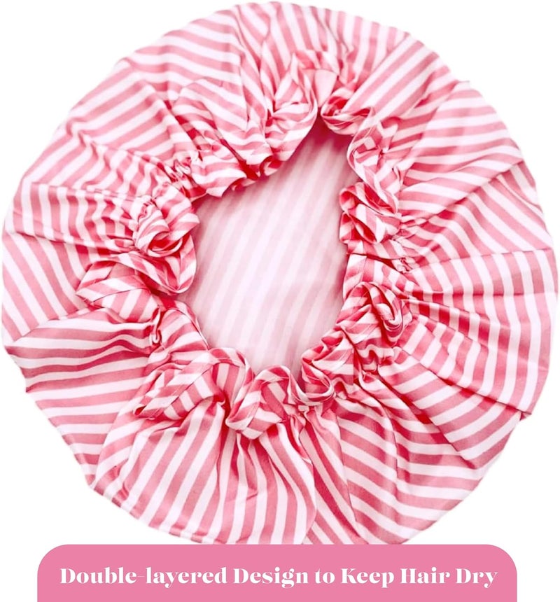 SMUG Shower Cap | Waterproof Shower Cap with Elastic Lining | Three Prints Available | Showers, Cooking, Spa Salon, Sleeping, Makeup | Shower Caps For Women UK Long Hair Short Hair | Candy Shop - Image 2