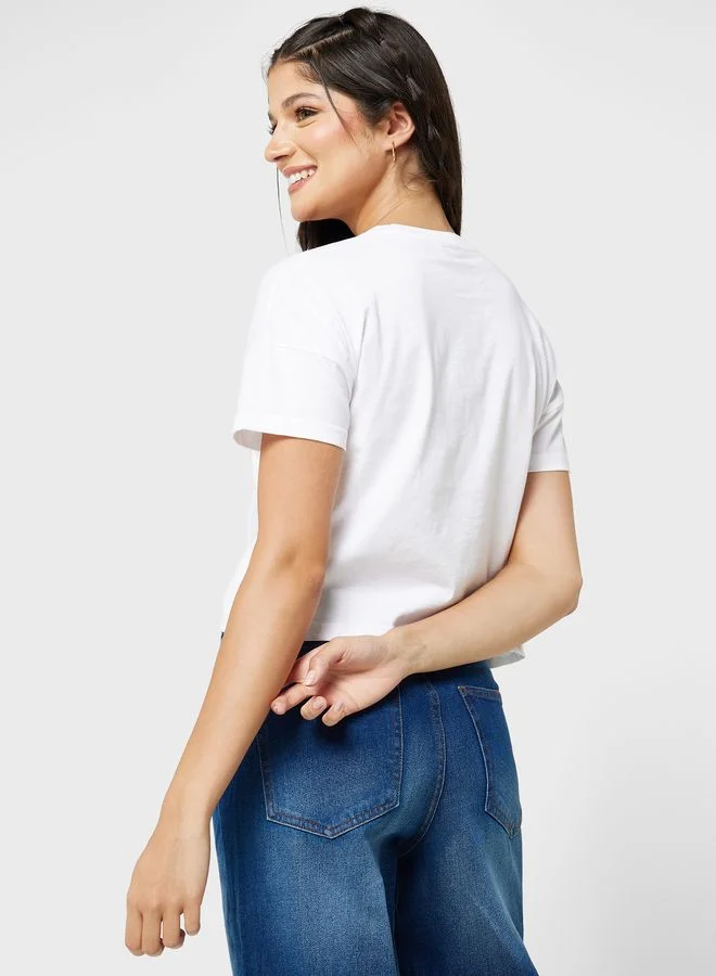 Ginger Regular Tee With Drop Shoulder With Tie Front