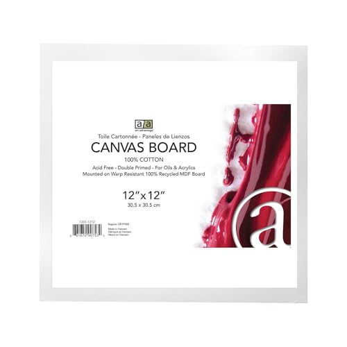 Art Advantage Canvas Board Recycled MDF 12x12 - Recycled MDF Canvas Panels for Painting, Paint Canvas, Canvases for Painting, Acrylic, Oil & Watercolor Art, Professional & Hobby Use - Image 1