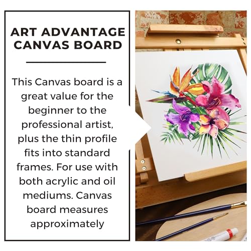 Art Advantage Canvas Board Recycled MDF 12x12 - Recycled MDF Canvas Panels for Painting, Paint Canvas, Canvases for Painting, Acrylic, Oil & Watercolor Art, Professional & Hobby Use - Image 3