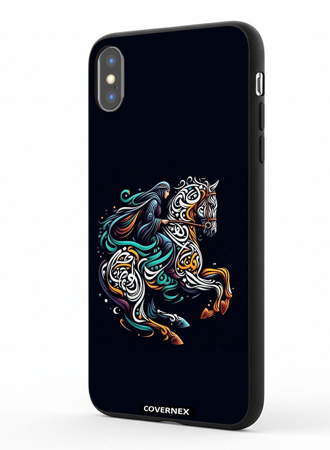 Covernex Apple iPhone X Protective Case Cover Printed Featuring Ornamental Horse - Image 1