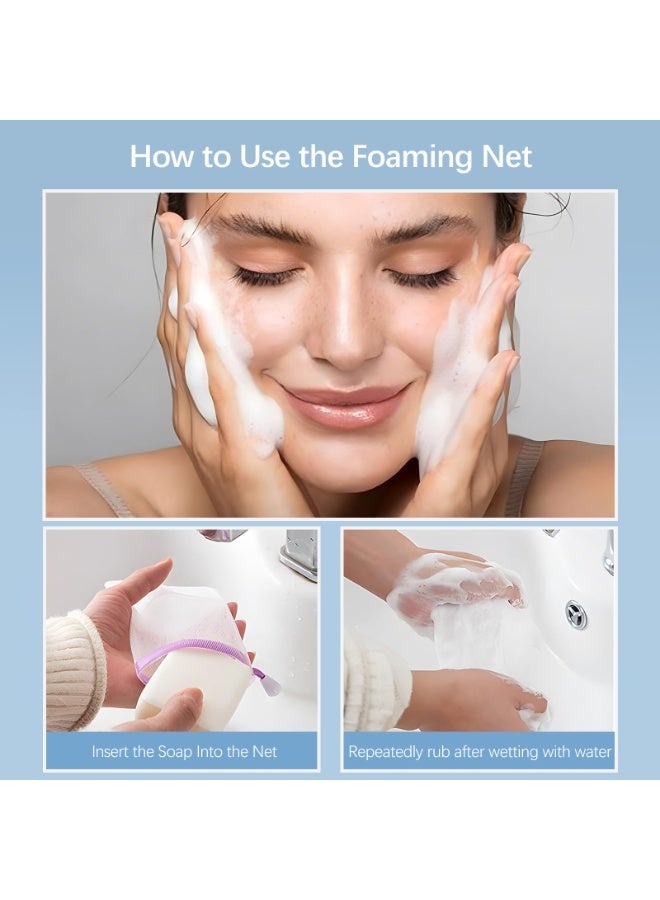 10 أكياس صابون شبكة تقشير ، أكياس تخزين صابون شبكة رغوة سميكة مزدوجة الطبقة ، أكياس سحب الحبل ، أكياس شبكة فقاعة (متعددة الألوان) - Image 5