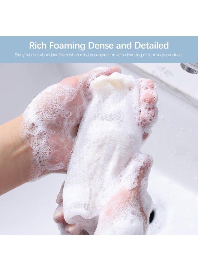 10 أكياس صابون شبكة تقشير ، أكياس تخزين صابون شبكة رغوة سميكة مزدوجة الطبقة ، أكياس سحب الحبل ، أكياس شبكة فقاعة (متعددة الألوان) - Image 2