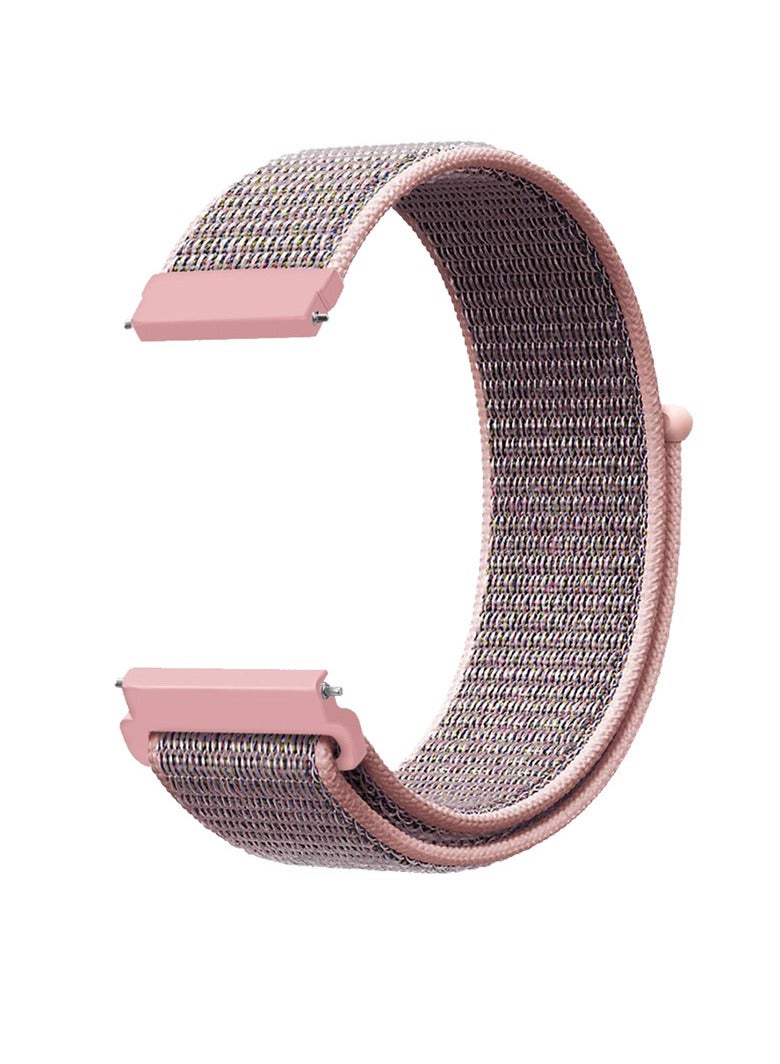 20mm Quick Release Watch Band Replacement Nylon Strap for Universal Samsung Watch/Huawei GT3,Pink - Image 1