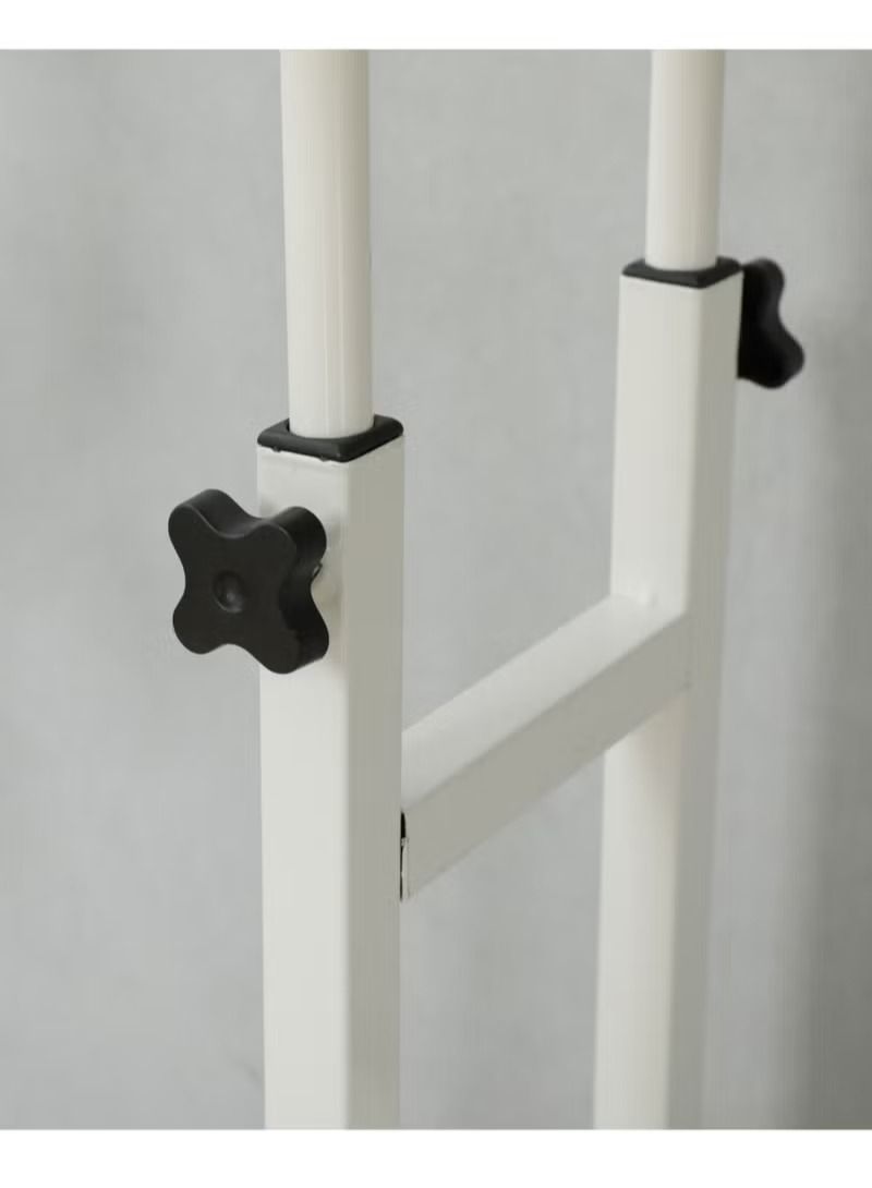 AGD Adjustable Height Kids Study Desk with Hutch Bookshelf White - Image 2