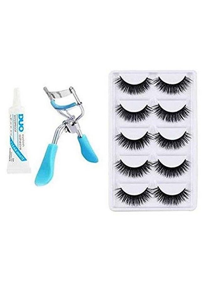ClubComfort Combo Of 5 Pieces False Eyelashes With Eyelash Glue And Eyelash Curler & Black Eye Brow Pencil Pack Of 4  - Image 4