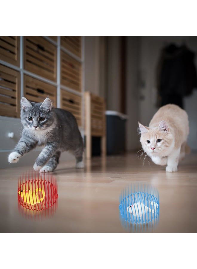 Jecery 5 Pcs Cat Spring Balls Stretchable Cat Springs Toys Interactive Cat Toys Rolling Cat Balls Colorful Playful Coils Spring Action Toy Caged Rats for Kitten Cat Pet Supplies Indoor Play, Random Color - Image 5