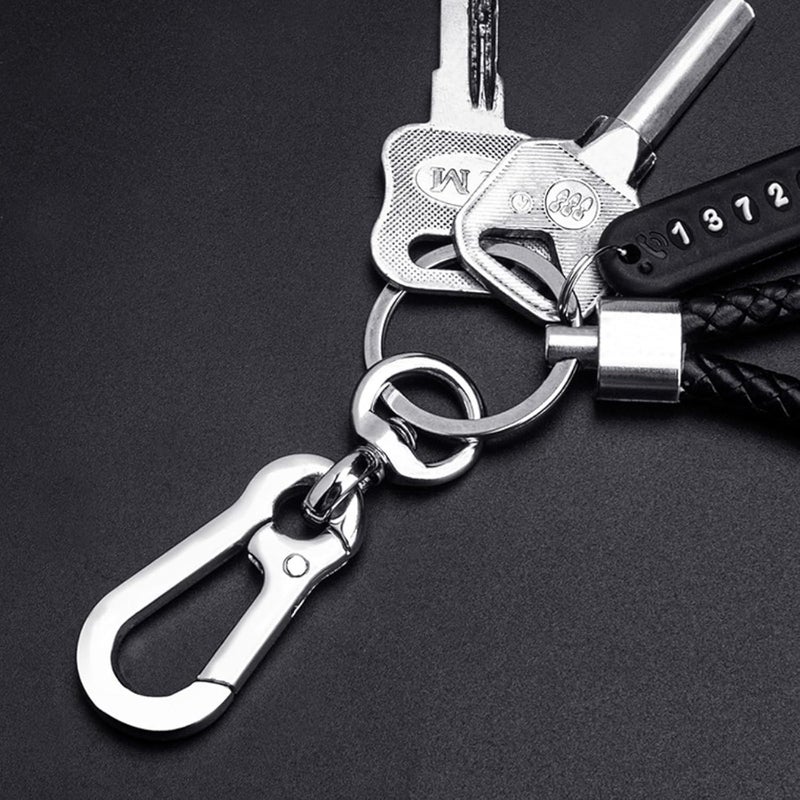 Anti - Lost Car Keychain with Phone Number Tag and Leather Braided Keyring - Image 3