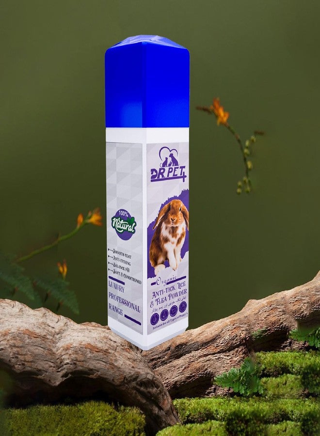 DR PET PLUS مسحوق دكتور بيت بلس العضوي للأرانب والحيوانات الأليفة الصغيرة، مصنوع من مكونات طبيعية فعالة، يساعد في مكافحة القراد والبراغيث - 100 غرام - Image 5
