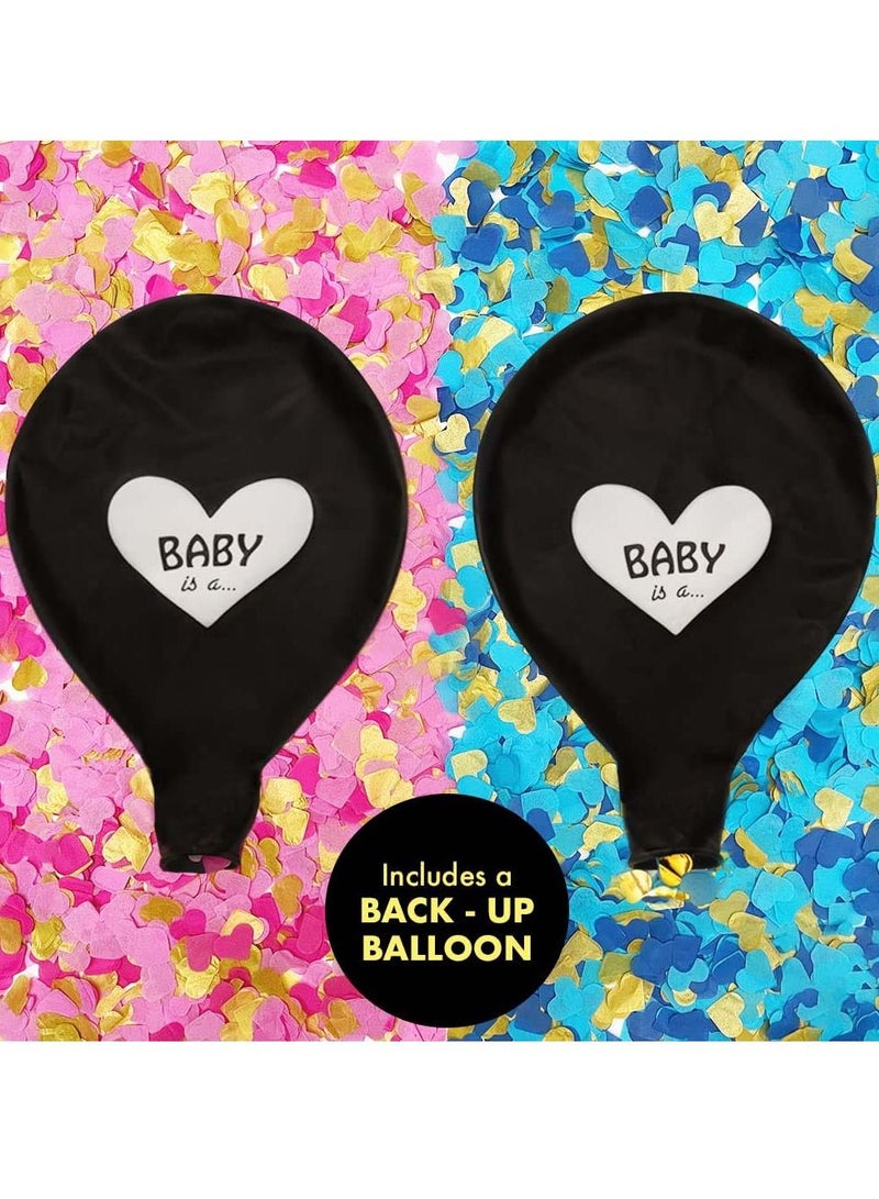 KASTWAVE Gender Reveal Balloons, 36 Inch Boy or Girl Balloons Decoration, Baby Gender Reveal Party Supplies, Pink & Blue Latex Balloons with 2 Packs Confetti for Gender Party Baby Shower - Image 2