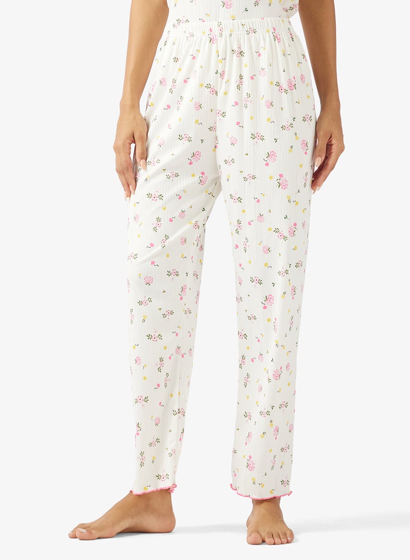 جينجر طقم بيجامة وبلوزة بطبعة زهور بنقش شبكي - Image 4