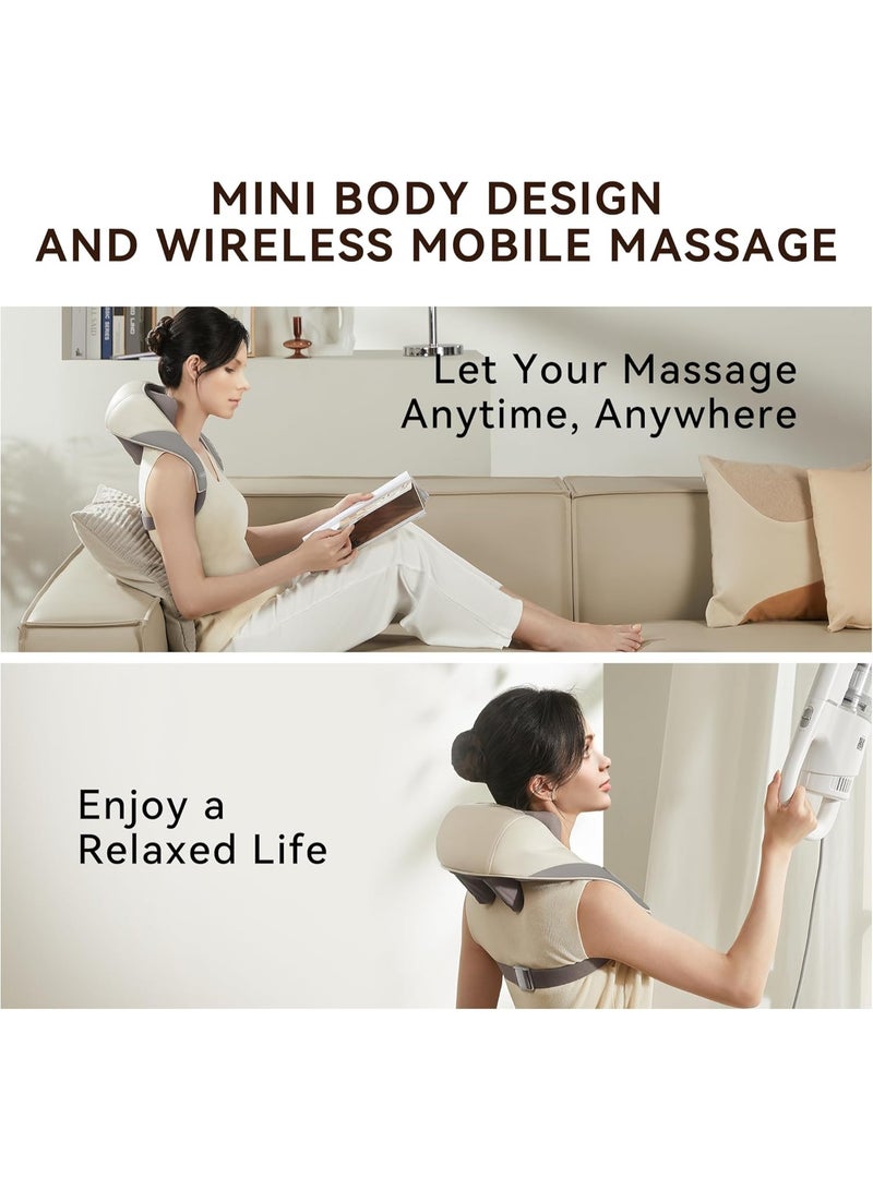 Mini Shiatsu Neck & Shoulder Massager with Heat – Deep Tissue Pain Relief – Electric Kneading Massager – Professional Relaxation Tool for Home & Office - Image 4