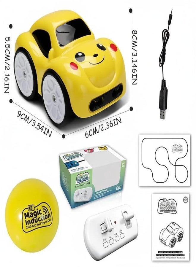 EXOMOON Mini RC Intelligent Sensor Stunt Car Toy for Kids 3-8 | 4 Smart Modes: Follow Object, Chase, and Follow Track | Rechargeable Cartoon Car with Music & Bright LED Lights | Multi - Image 3