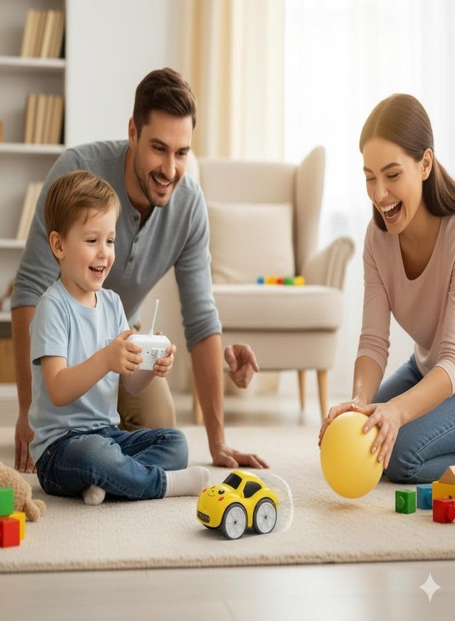 EXOMOON Mini RC Intelligent Sensor Stunt Car Toy for Kids 3-8 | 4 Smart Modes: Follow Object, Chase, and Follow Track | Rechargeable Cartoon Car with Music & Bright LED Lights | Multi - Image 2