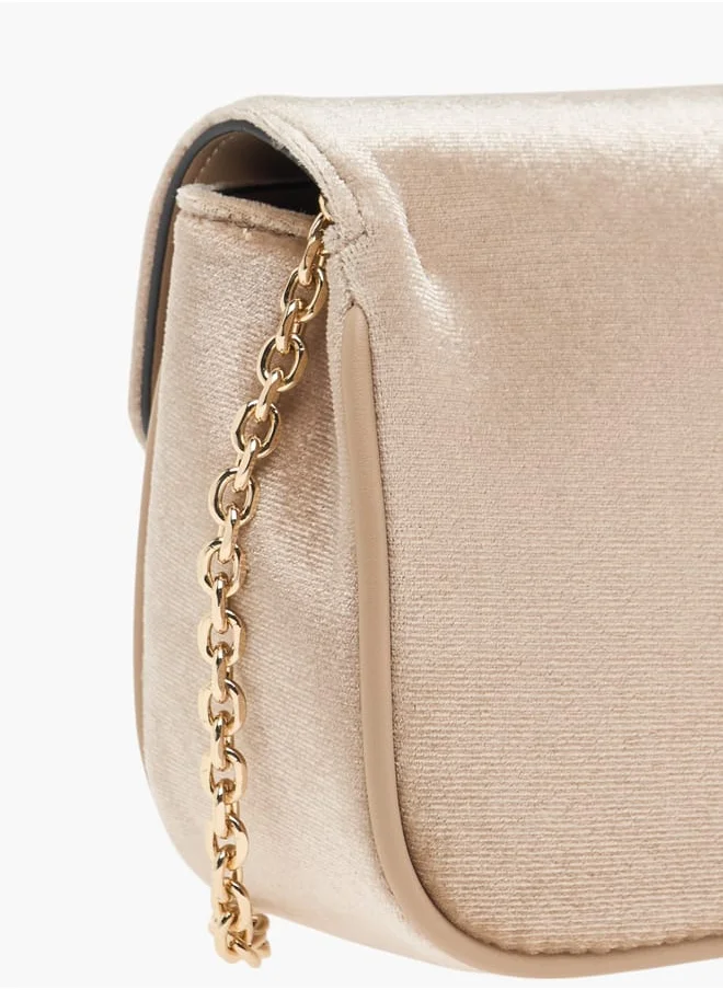 Celeste Womens Embellished Crossbody Bag With Chain Strap And Flap Closure