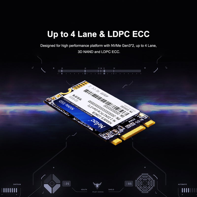 نيتاك فلاش درايف NAND طراز N930ES NVMe M.2 2242 بمنفذ PCIe ثلاثي الأبعاد MLC/TLC 128 GB - Image 2