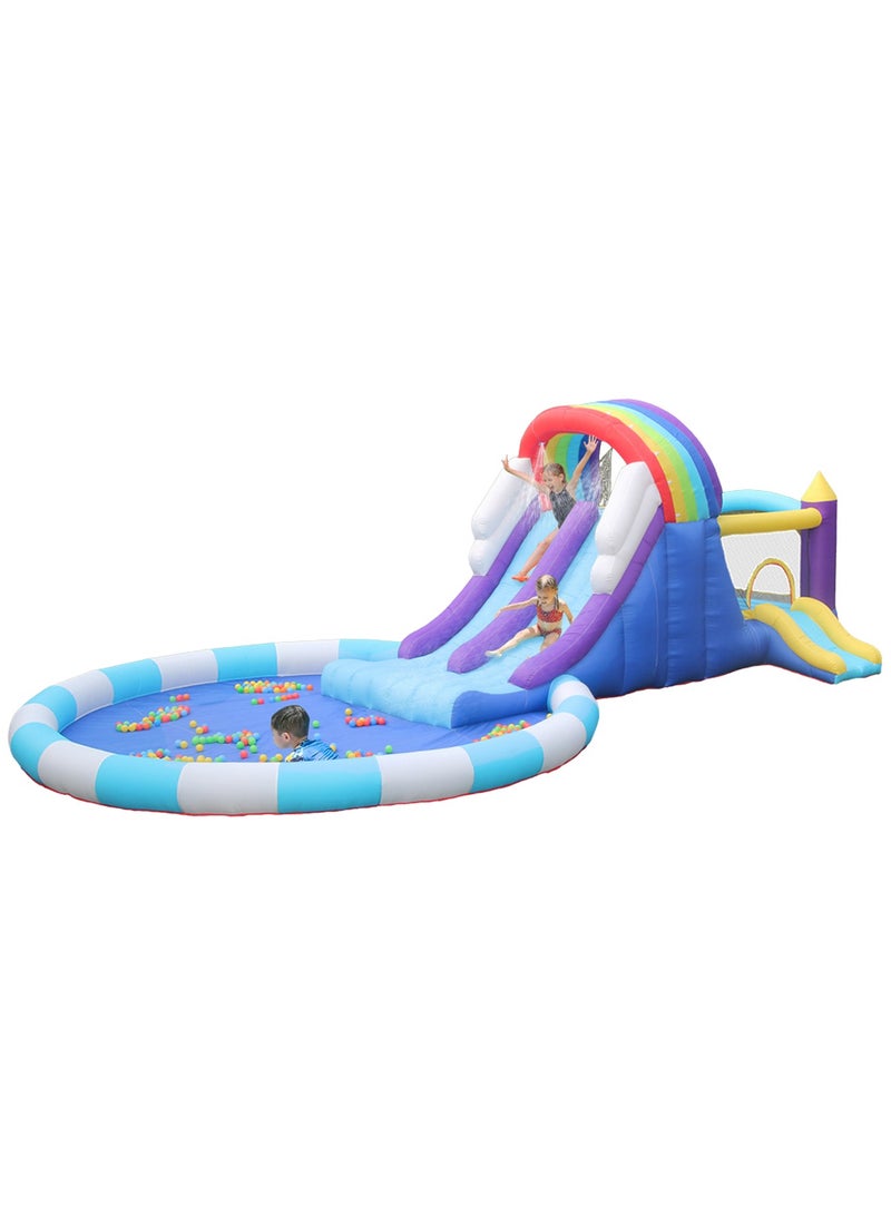 LIMOS Inflatable Twin Water Slide With Bouncer for Kids Outdoor Play - Image 1