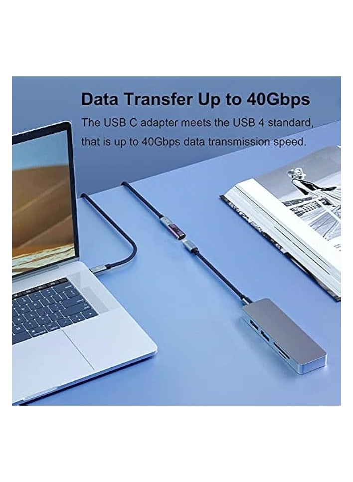 erorex USB C Female to Female Adapter, 2 Pack USB Type C Coupler, Compatible with Thunderbolt 4/3 Support up to 40Gbps Data Transfer, 100W Power Delivery, and 8K@60Hz Video Pass-Through, More Type C Devices - Image 3