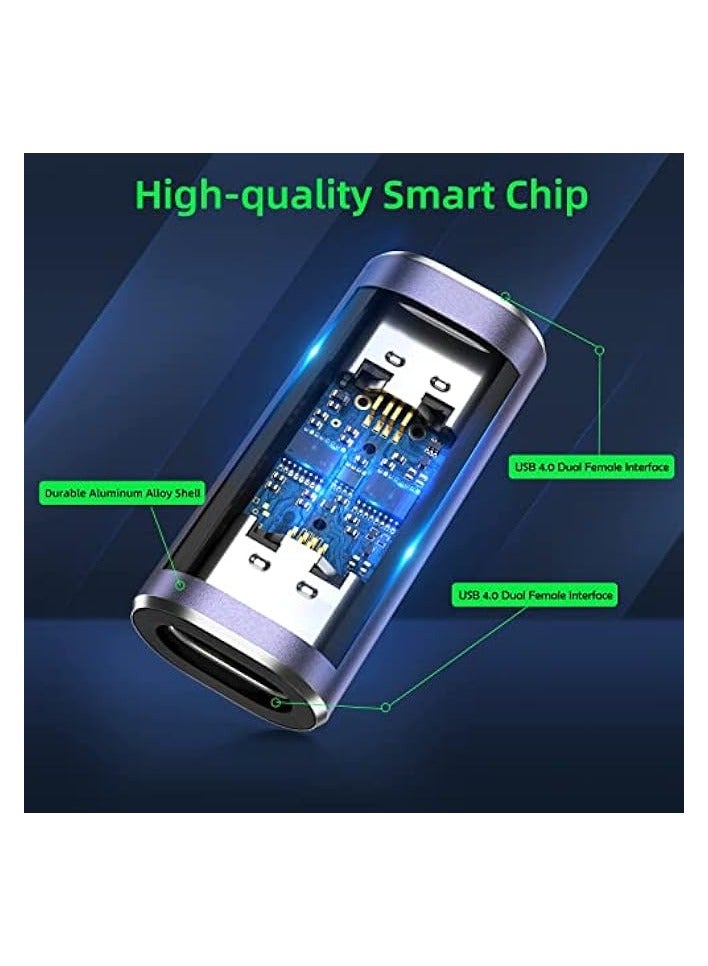 erorex USB C Female to Female Adapter, 2 Pack USB Type C Coupler, Compatible with Thunderbolt 4/3 Support up to 40Gbps Data Transfer, 100W Power Delivery, and 8K@60Hz Video Pass-Through, More Type C Devices - Image 5