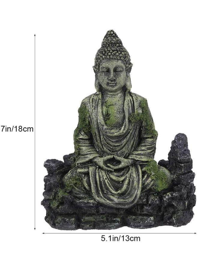 Aquarium Buddha Statue Decorations Ancient Buddha Statue Decor Underwater Landscape Hideaway Fish Tank Scenery Ornaments - Image 2