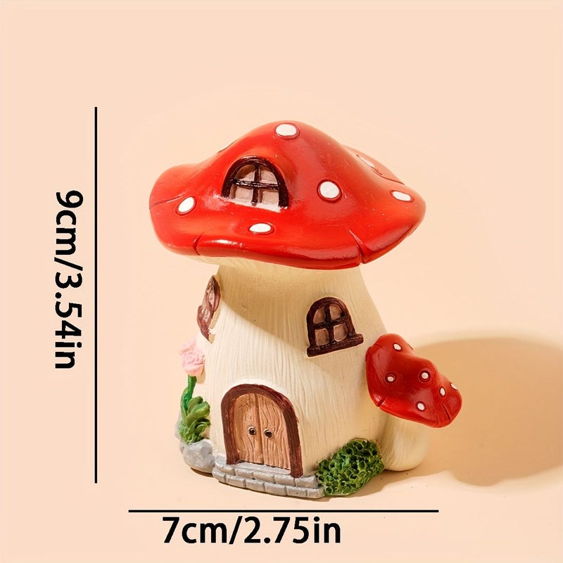 1 Handcrafted Chanterelles Mushroom House Garden Decor Resin Fairy Tale Cottage Pastel Indoor Outdoor Patio Yard Tabletop Decoration No Electricity Needed - Image 3