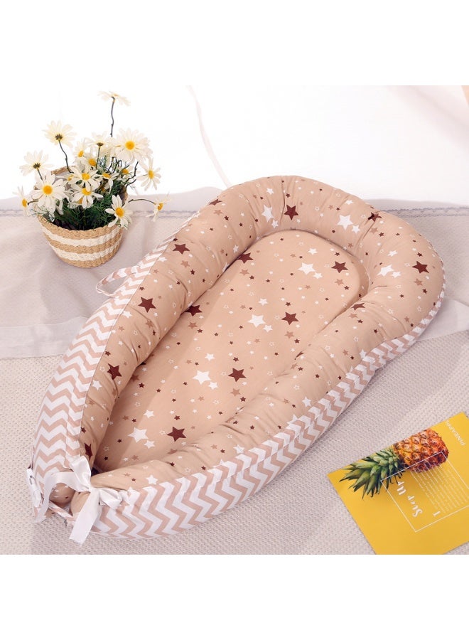 ILovhaprty Star Pattern Baby Lounger for Newborns – Portable Removable and Washable Crib-in-Crib Soft Breathable Infant Nest for Co-Sleeping Tummy Time for 0–12 Months - Image 1