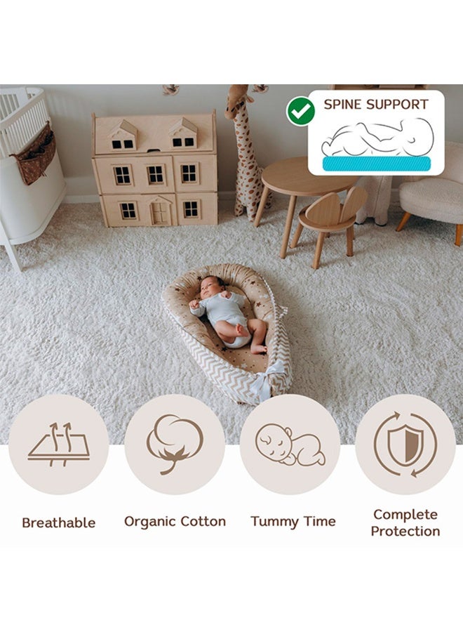 ILovhaprty Star Pattern Baby Lounger for Newborns – Portable Removable and Washable Crib-in-Crib Soft Breathable Infant Nest for Co-Sleeping Tummy Time for 0–12 Months - Image 3