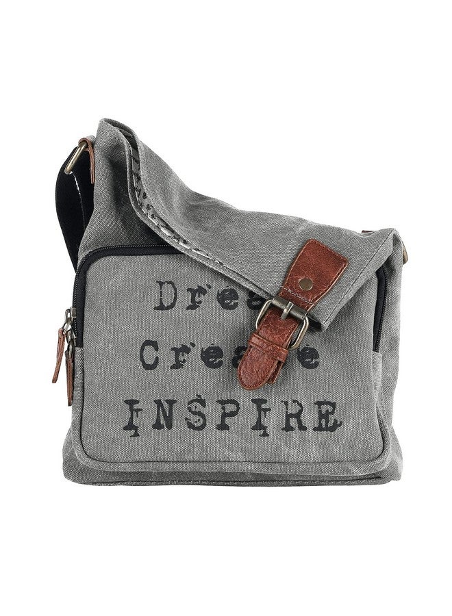 Mona B Canvas Sling Crossbody Bag with Stylish Design for Men and Women - Grey - Image 1
