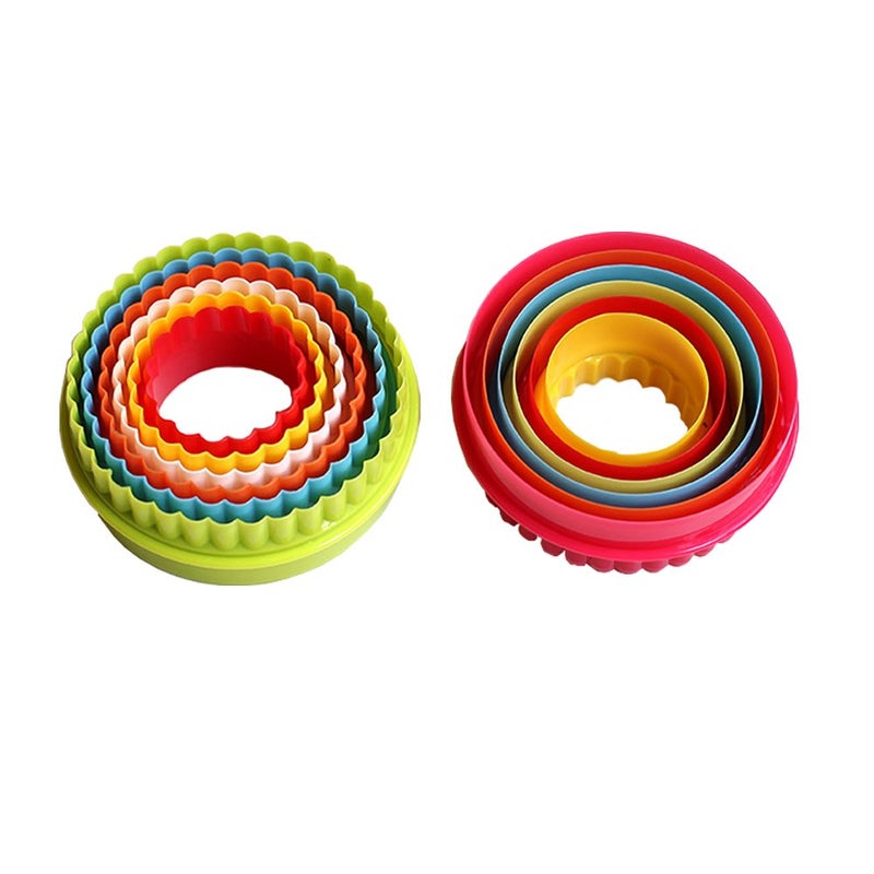 Mydio Set of 6 Multi-size Round Cookie Cutter Two-sided Biscuit Fruit Cutter(Biscuit Cutters and Fondant cake Cutters) Random color (round) - Image 2