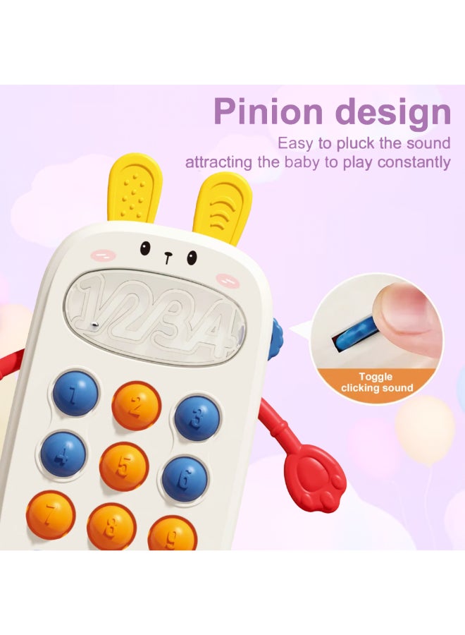 COGNIKIDS لعبة الأرنب ذات 8 في 1 بسلك للسحب للأطفال - لعبة هاتف حسية مع فقاعات منبثقة، متاهة، أزرار، أصوات ولعبة انزلاق | لعبة مهارات حركية دقيقة للأطفال من 6 إلى 36 شهرًا - Image 5
