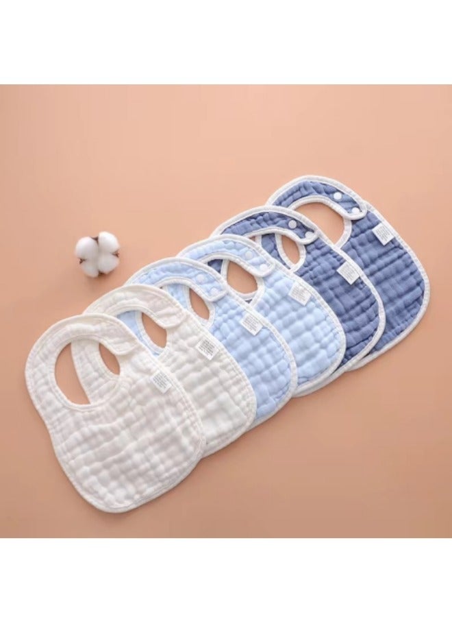 6PCS Cotton Baby Bib Set Children's Gauze Mouth Towel U-Shaped Bib - Image 1