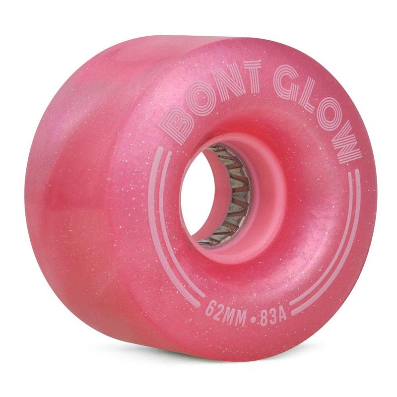 Bont Skates Glow Light Up LED Quad Roller Skate Wheels Recreational Street Outdoor Skating 62x35mm 83A Set of 4 wheels Cherry Blossom Pink
