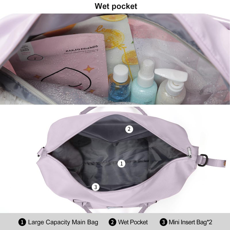 HYC00 Travel Duffel Bag,Sports Tote Gym Bag,Shoulder Weekender Overnight Bag for Women - Image 5