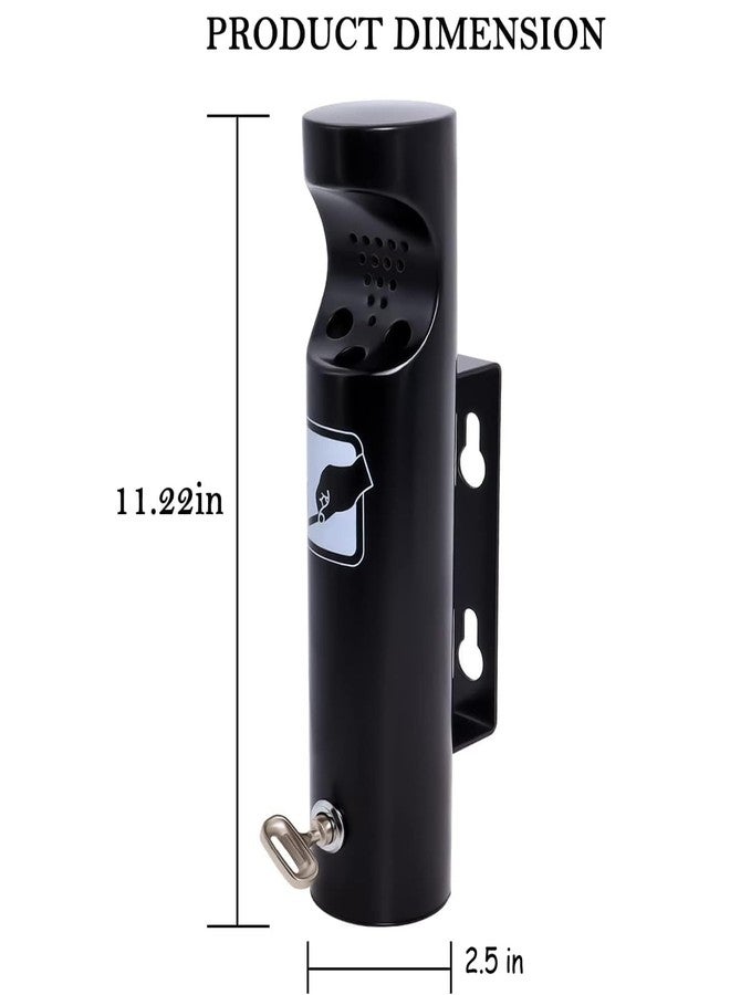 Wadoy Outdoor Wall-Mounted Ashtray, Stainless Steel Butt Receptacle, Black 1 Pack - Image 3