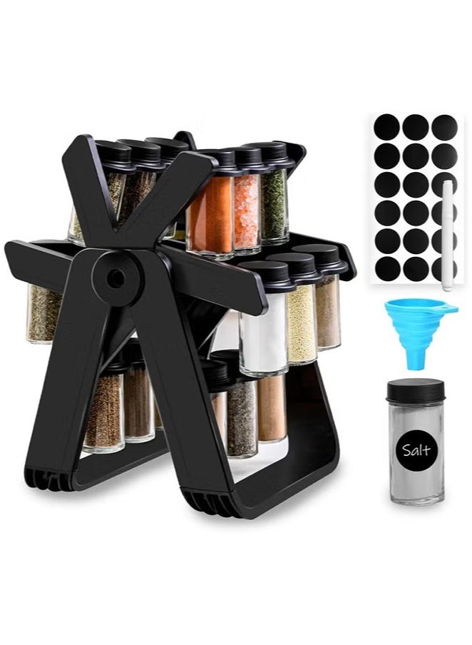 JOGAMS 360 Rotating Spice Rack Organizer with 18 Spice Jars Seasoning Rack Tower for Kitchen Countertop Storage and Organization - Image 1