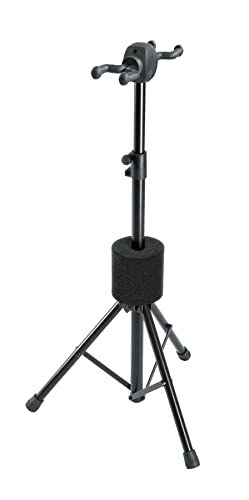 KM K&M Konig & Meyer 17620.000.55 Double 2 Guitar Stand | Hook 2 Acoustic, Electric Guitars or Headstock Guitars: Bass, Banjo, Ukulele | Protective Support |Space Saver| For Adult/Youth Musicians Black - Image 2