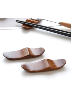 SYOSI Wooden Spoon Chopstick Rest Set, Sushi Chopsticks Holder, Table Fork Holder, Simple Wooden Chopstick Stand, Pillow Shape Chopstick Rest Stand for House Kitchen Tables Decoration Accessories 6PCS  - Image 3