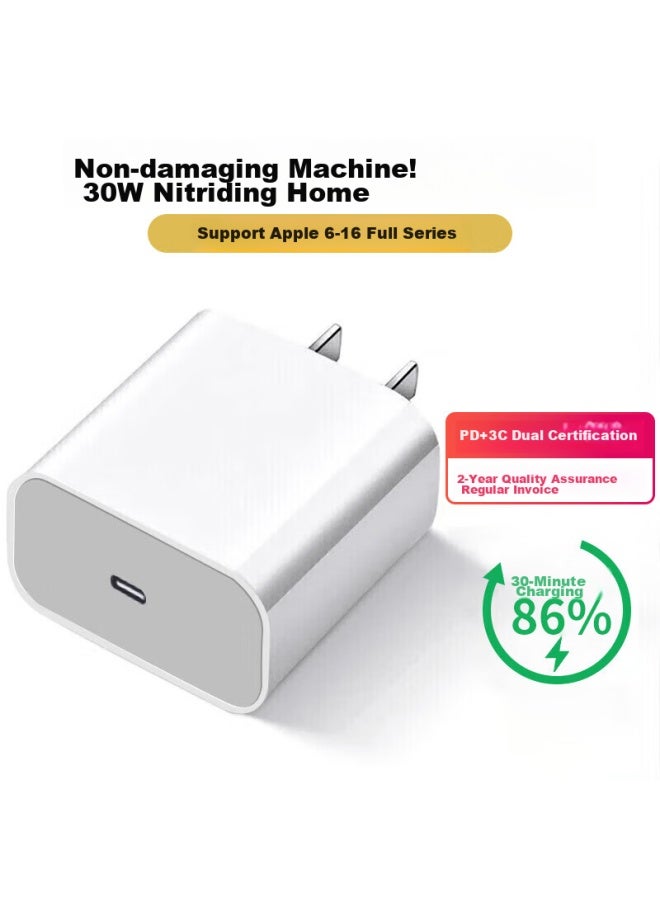 Oksj 30w Fast Charging Adapter For Apple, Gan Single-head Charger For Iphone 15 Pro/16 Pro Max/plus, Fast Charging Without Heating - Image 1