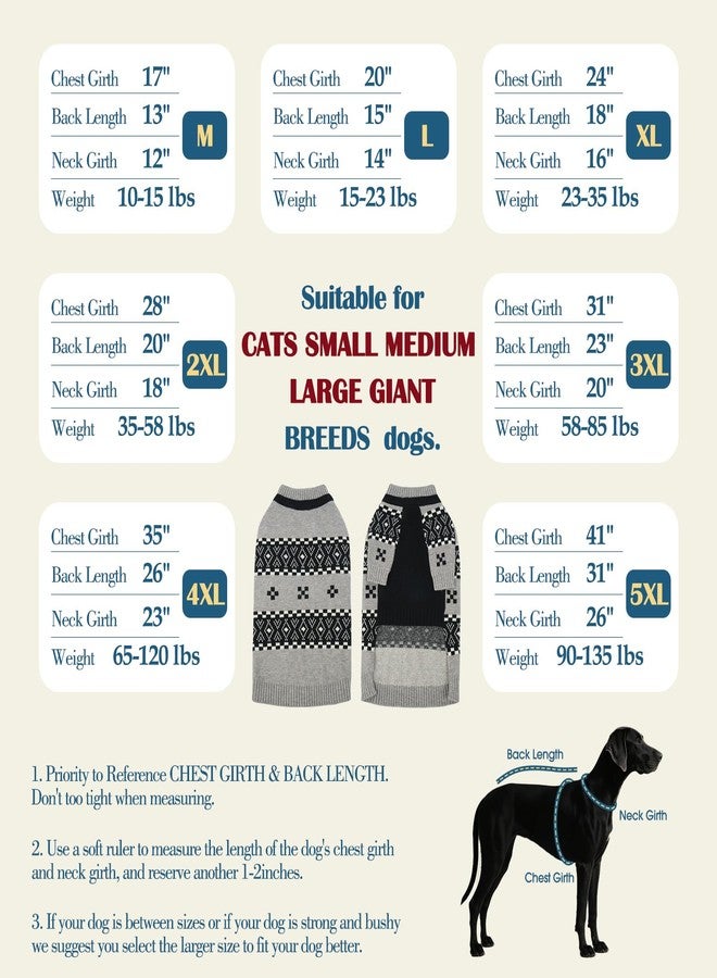 ROZKITCH Dog Sweaters for Cold Weather, Warm Knit Winter Clothes, Turtleneck Pet Sweater for Medium Breeds Bulldog Vizsla English Bulldog Grey XL - Image 5